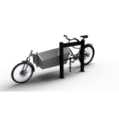 cargo bike stand | with lean-on hoop